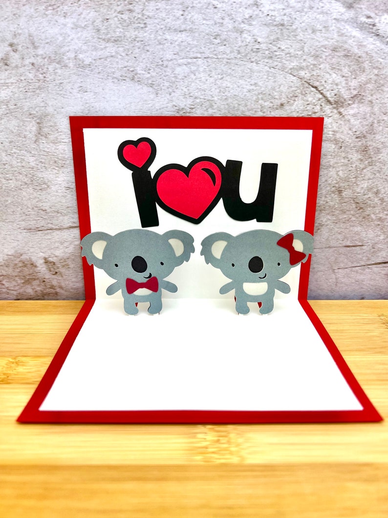 Koala Pop Up Card Pop Up Koala Card I 3 U Koala Card image 2