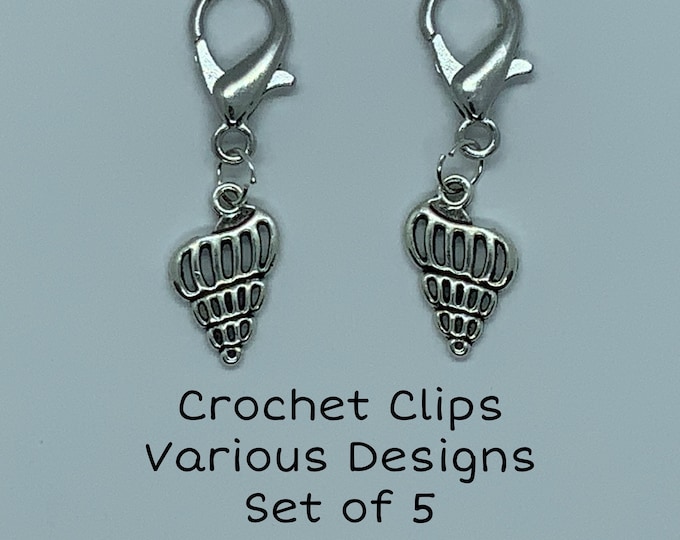 Handmade Beaded Crochet Clips set of 5