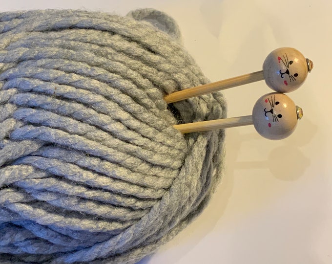 Childrens Knitting Needles Size 4mm 20cm Length Rabbits And Pandas Perfect First Needles