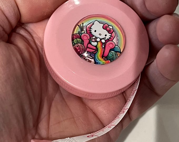 Cute Knitting Kitty Tape Measures Hand Crafted