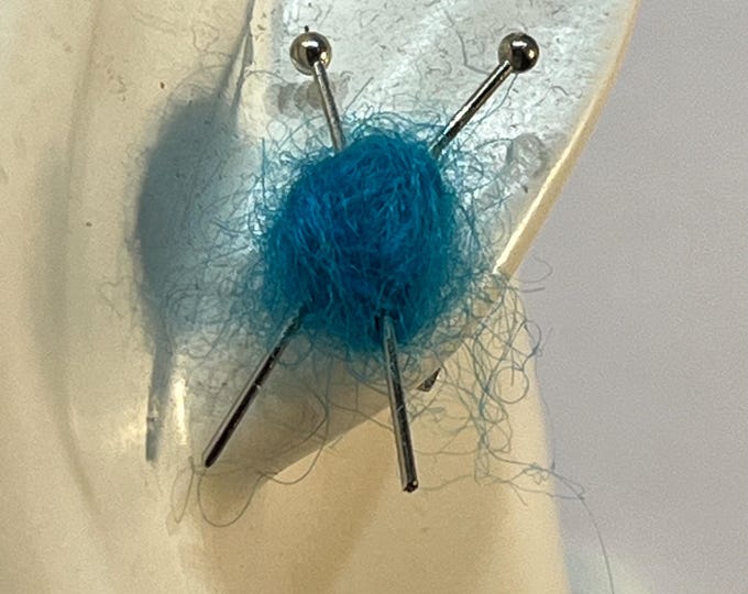 Funky Needles Yarn Earrings Super Cute For Pierced Ears