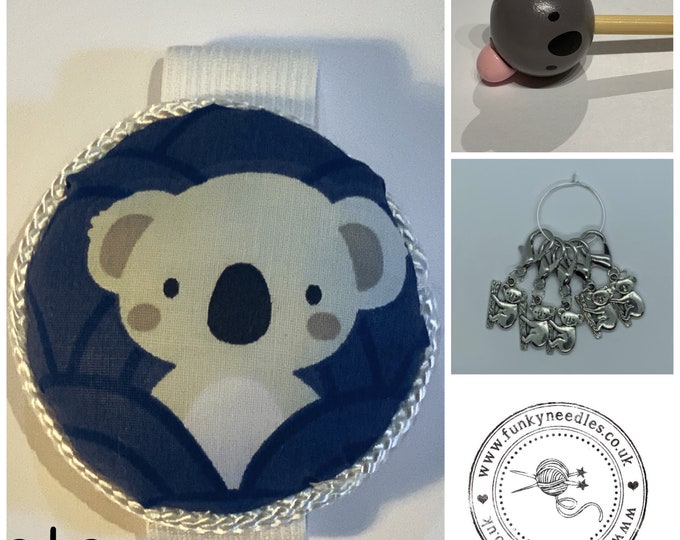 Koala  Crochet Gift Set includes 15cm 4mm crochet hook, wrist pin cushion and crochet clips