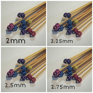 Liquidation des stocks 1 paire d'aiguilles à tricoter perlées à pointe unique Choisissez votre taille et votre longueur image 1