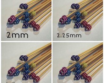 Stock Clearance Sale - 1 Pair of Single Pointed Beaded Knititng Needles Choose Your Size and Length