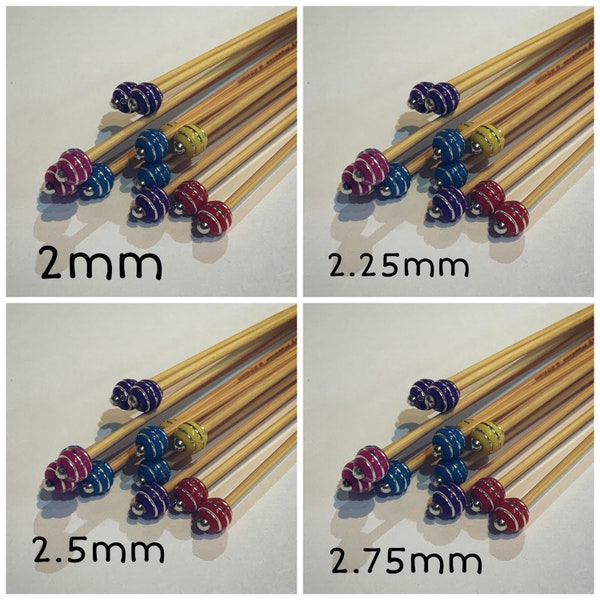 Stock Clearance Sale - 1 Pair of Single Pointed Beaded Knititng Needles Choose Your Size and Length