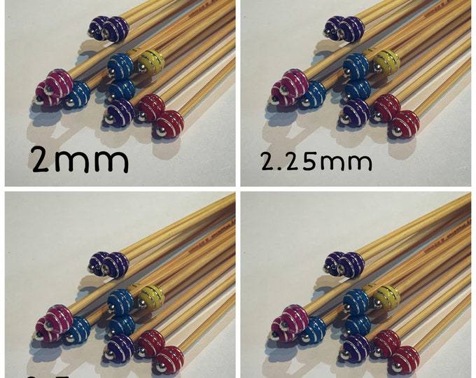 Stock Clearance Sale - 1 Pair of Single Pointed Beaded Knititng Needles Choose Your Size and Length