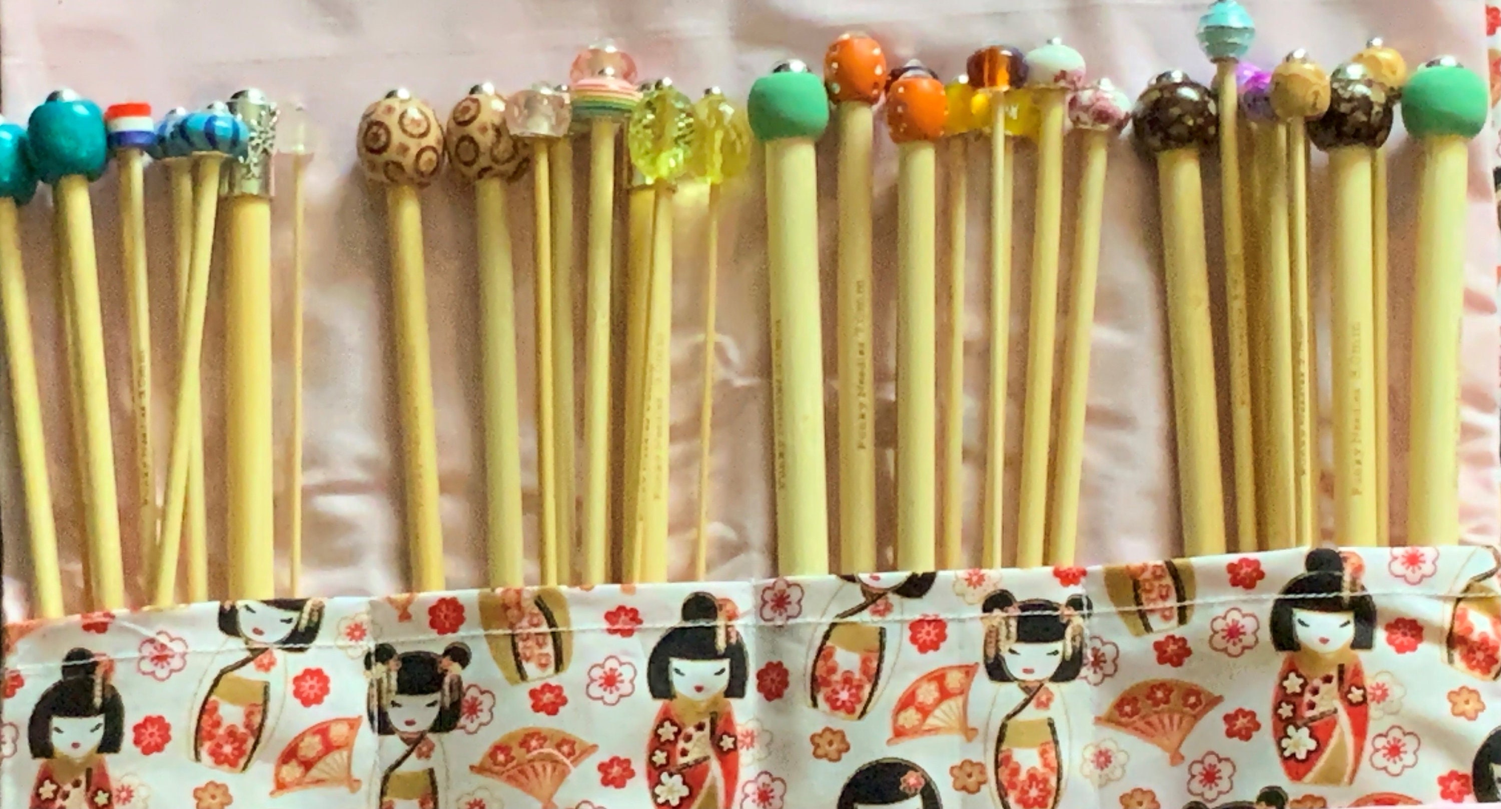 Full Set Of Beaded Knitting Needles Choose Length Complete With Extras
