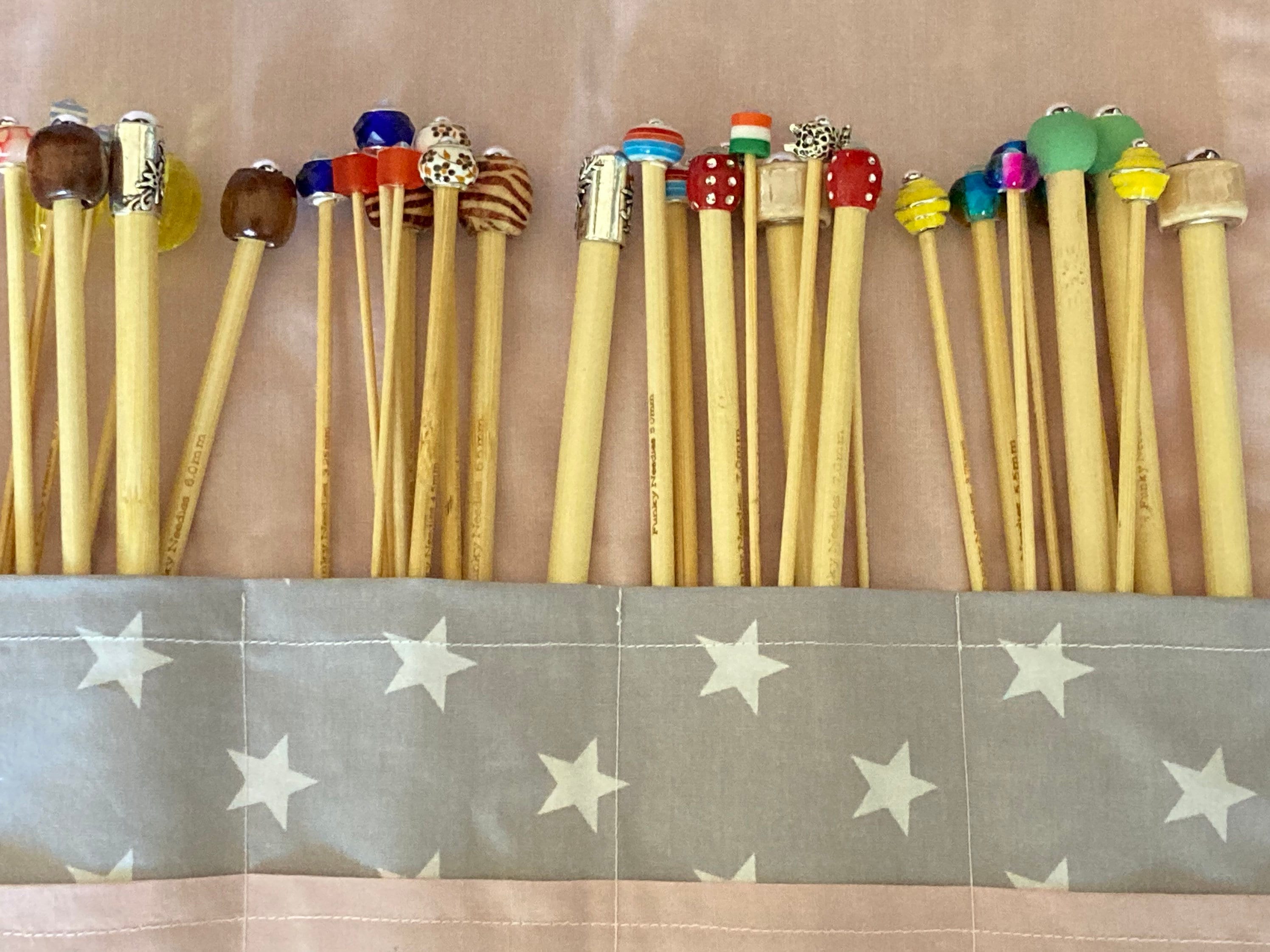 Full Set Of Beaded Knitting Needles Choose Length Complete With Extras