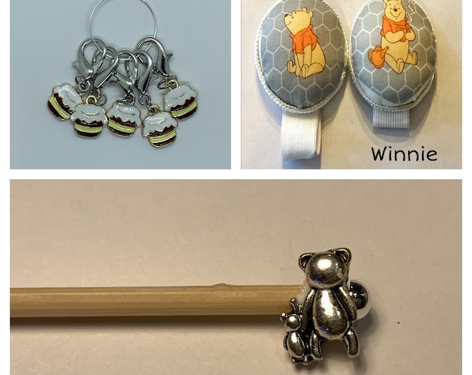 Winnie the Pooh Crochet Gift Set includes 15cm 4mm crochet hook, wrist pin cushion and crochet clips