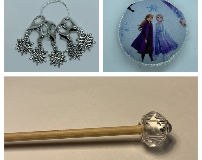 Frozen Crochet Gift Set includes 15cm 4mm crochet hook, wrist pin cushion and crochet clips