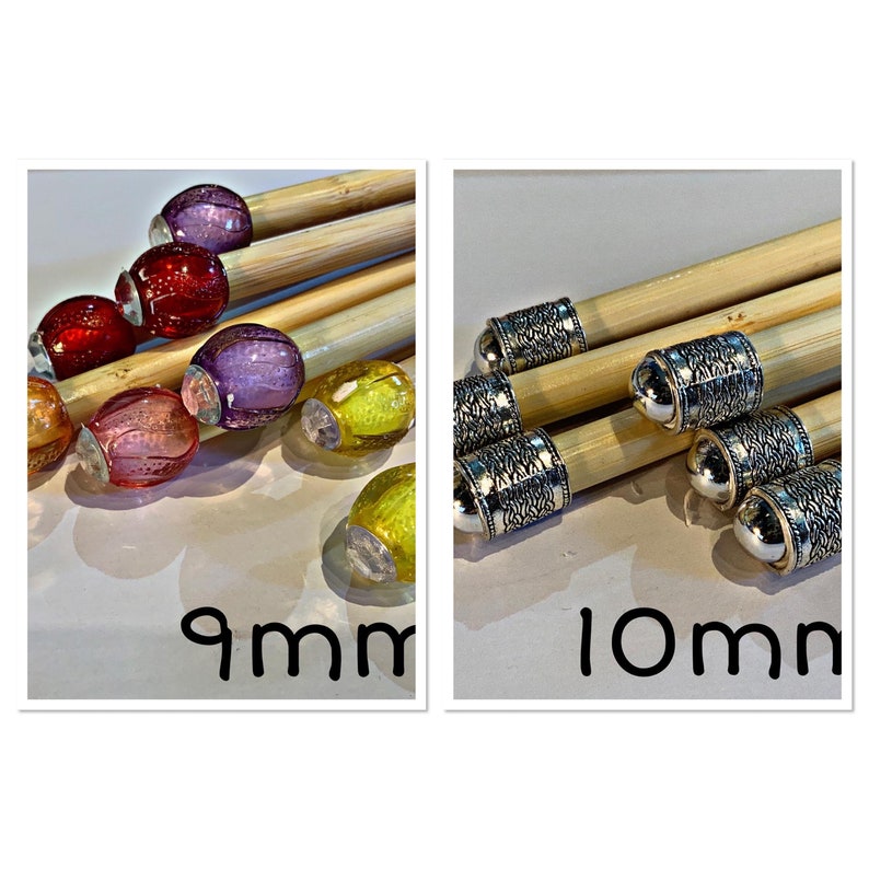 Liquidation des stocks 1 paire d'aiguilles à tricoter perlées à pointe unique Choisissez votre taille et votre longueur image 5