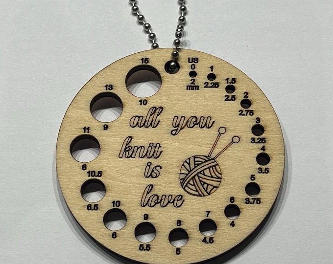 Wooden Needle Gauge Keyring