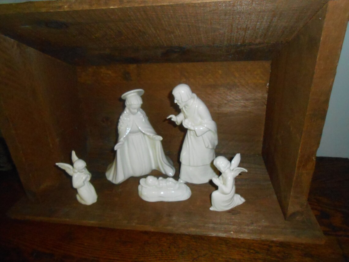 Set of 5 Vintage 1951 Goebel Hummel Nativity White Porcelain Etsy