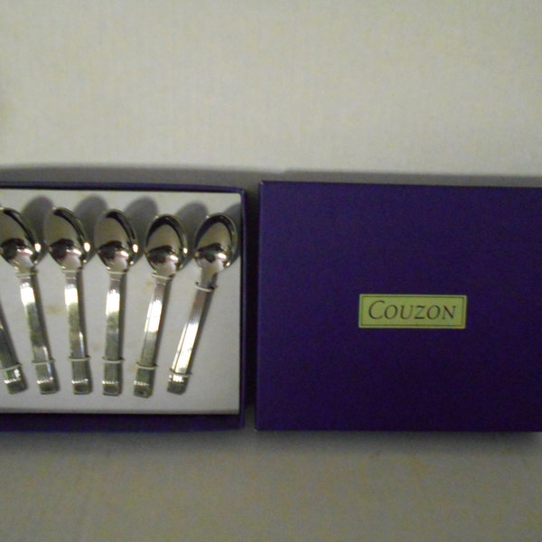 Couzon Demitasse Spoon Set of 6 Pattern Greco A541320 541320 Made in France Stainless Steel