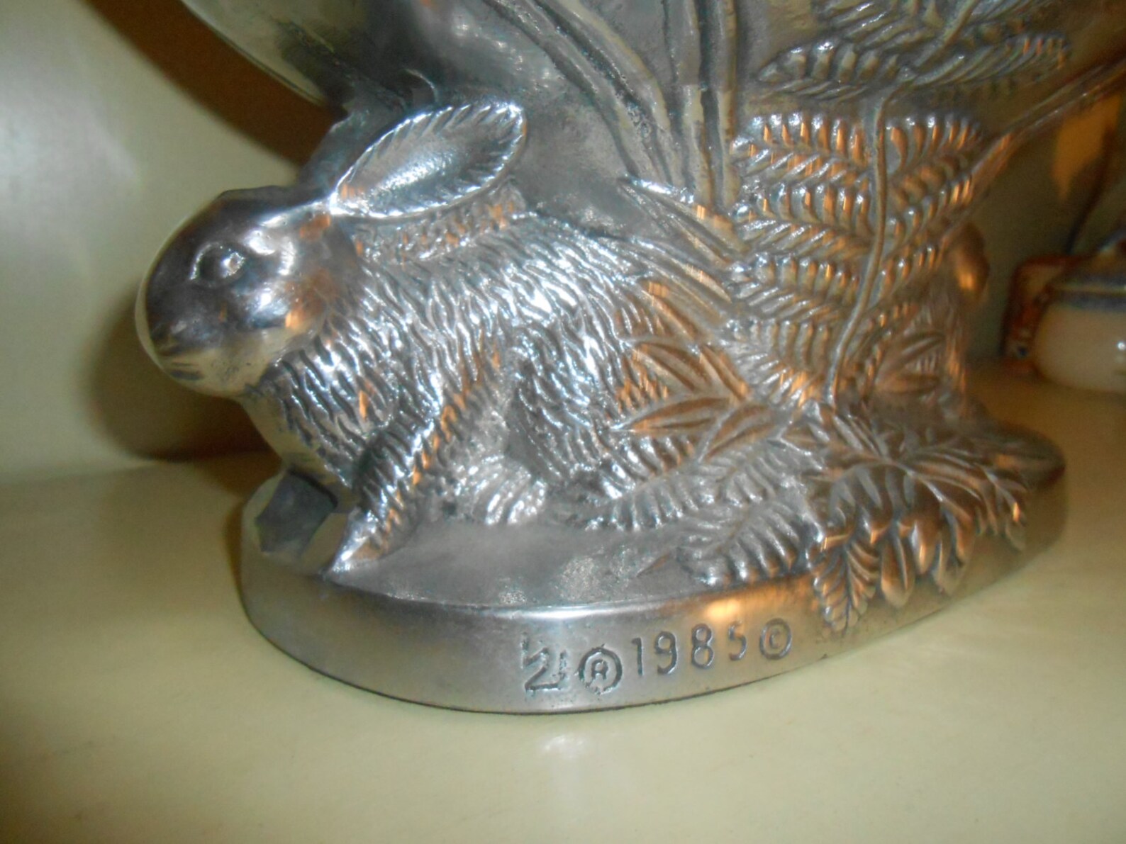 Vintage Metal Bunny Rabbit Dish Bowl Tray Display Platter Etsy