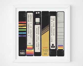 Retro VHS (Videotapes) Illustration | Square Art Print 8x8"