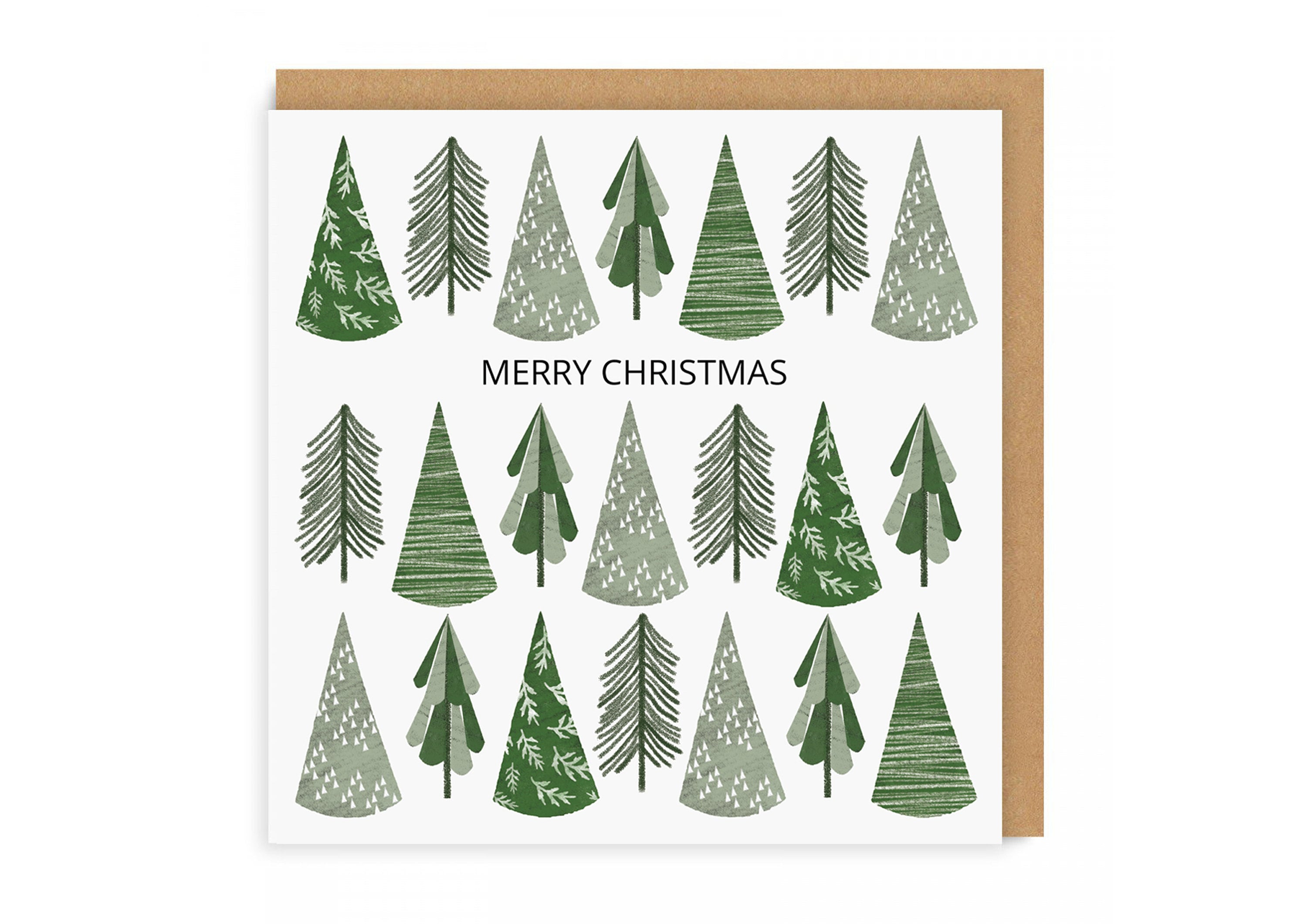 Christmas Card Set Illustrated Christmas Trees Pack of 4 Etsy UK