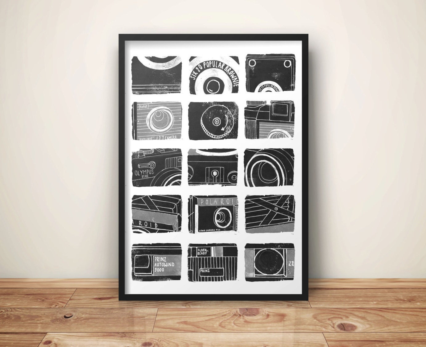 Camera Print // Film Camera Print // Vintage Cameras // Camera Etsy