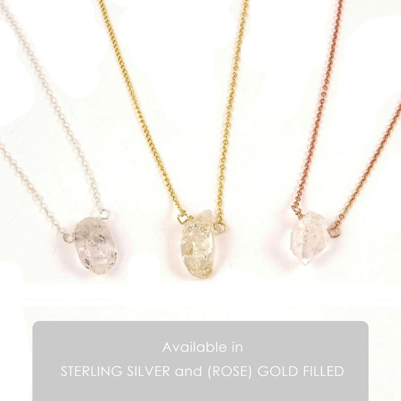 Mom and Daughter Necklace with Card Genuine Raw Herkimer Diamond Mother and Daughter Gift Set of Two Inspirational Gift for Mommy