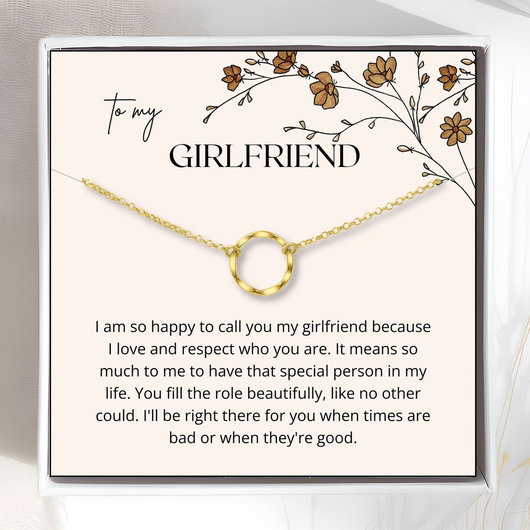 To My Girlfriend Gift Ideas, Girlfriend Necklace With Message Card on