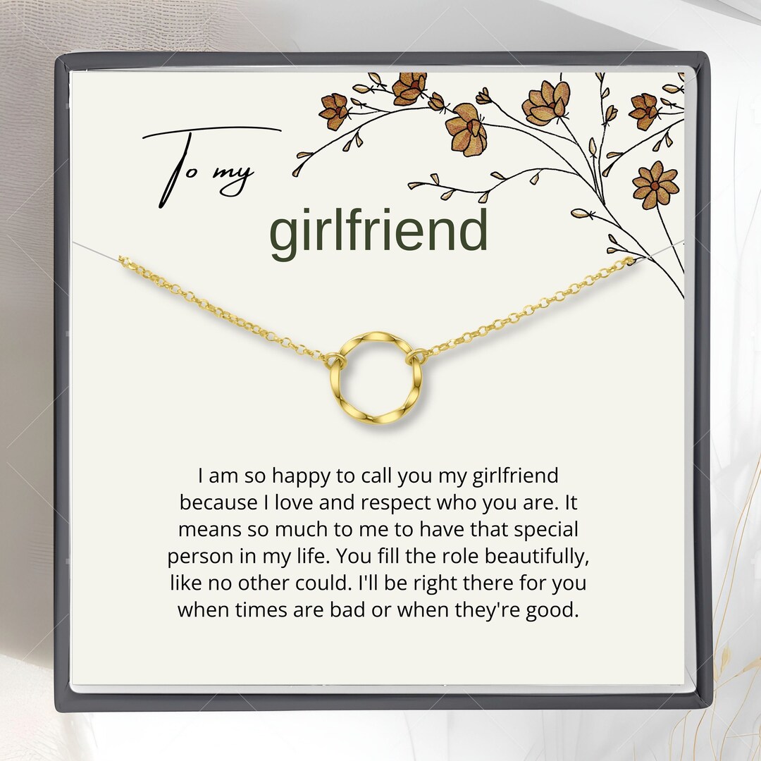 To My Girlfriend Gift Ideas, Girlfriend Necklace With Message Card on