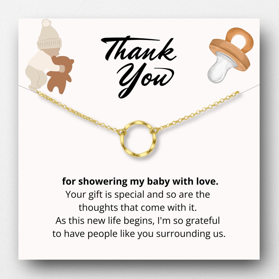Baby Shower Thank You Gift Baby Shower Jewelry With Message Etsy
