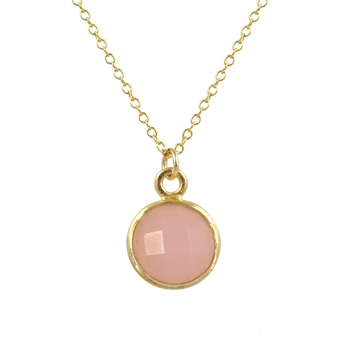 Pastel Color Necklaces/ Round Gemstone Necklace Female/ Etsy