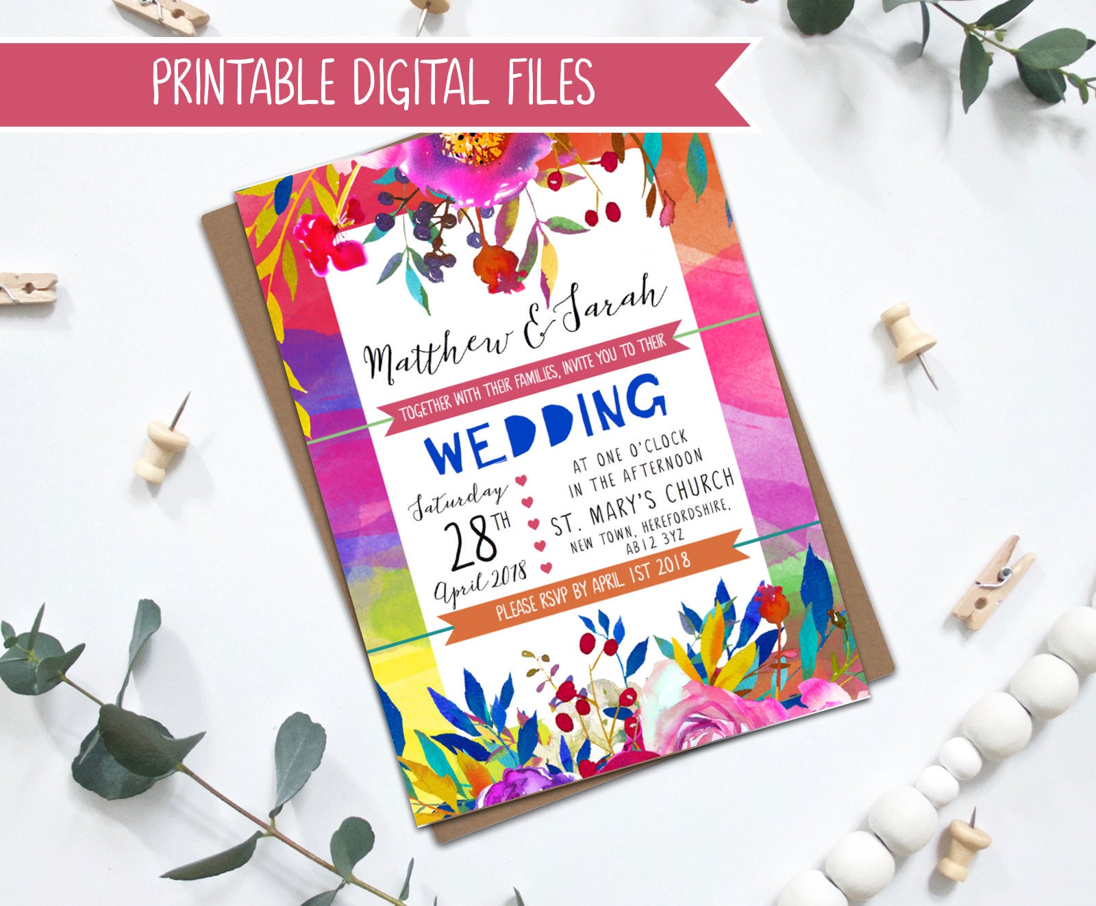 PRINTABLE Marriage ceremony Invitation - Dazzling Formidable Wedding day image about Wedding Stationery Printable known as PRINTABLE Wedding day Invitation - Vibrant Formidable Marriage ceremony