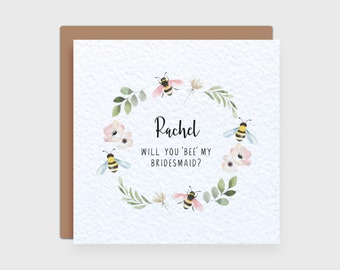 Bridesmaid Proposal Card - Will you 'bee' my Bridesmaid? Card - Will you be my bridesmaid Card - Bee design