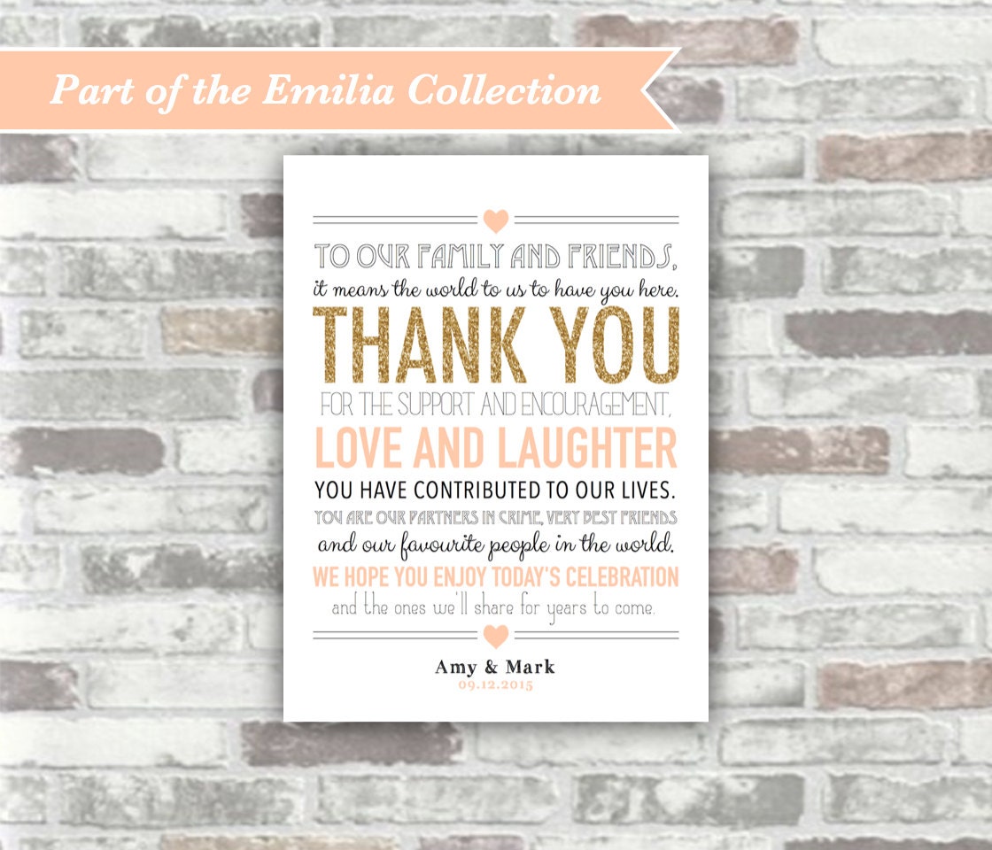 Printable Digital File Emilia Collection Personalised Wedding