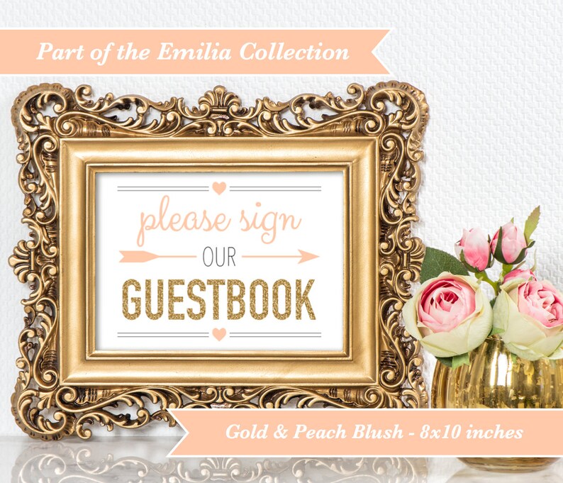 INSTANT DOWNLOAD Printable Wedding Guestbook Sign 8x10 - Etsy
