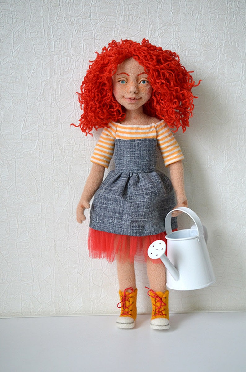Needle felted doll Collectible toy Interior doll Ginger Etsy