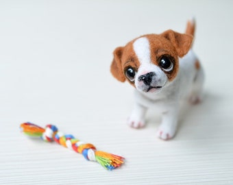 Needle felted terrier puppy. Little felt dog. Sweet animal. Funny toy. Cute little toy. Tiny doggi for doll. Blythe pet.