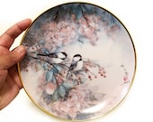 Franklin Mint J. Cheng Song of the Cherry Blossom limited ed. fine porcelain Chinoiserie plate, wall plate, display plate, porcelain art