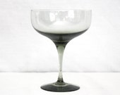 Smoked Glass Champagne Glasses, Four