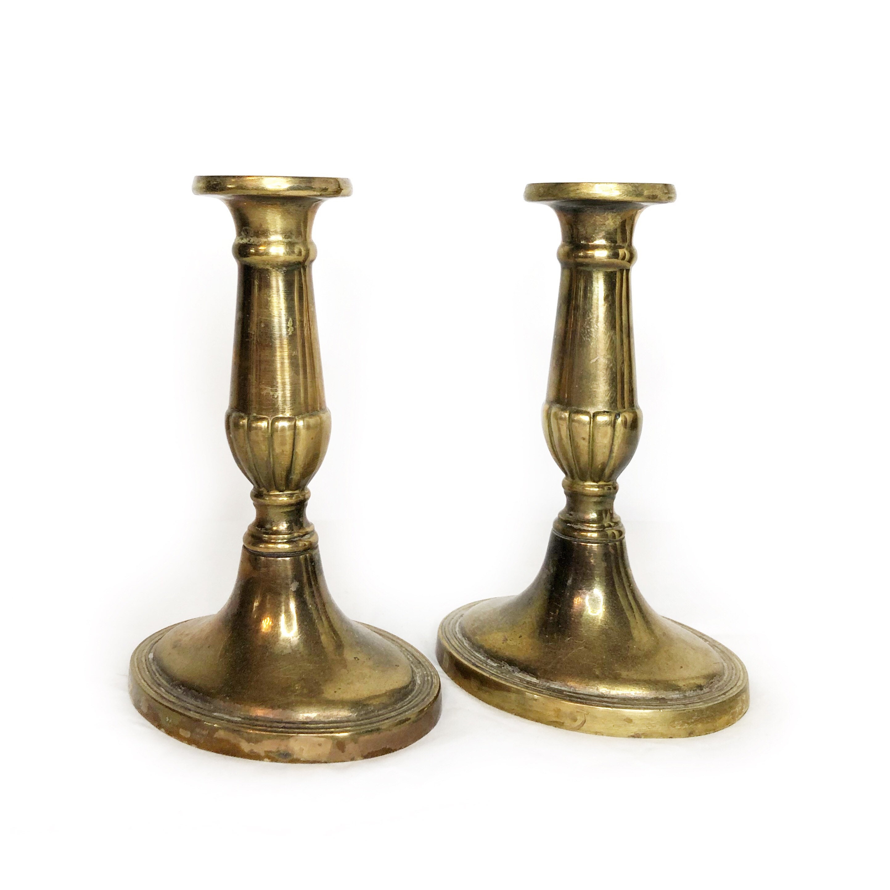 Candelabros tradicionales de latón inglés par de candelabros Etsy