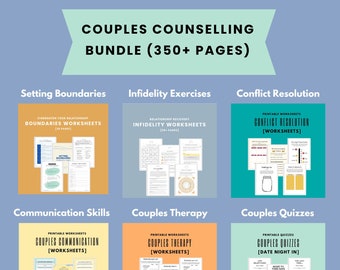 Lot de feuilles de travail pour le counseling de couple : communication, conflits, limites (téléchargement numérique)