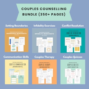 Couples Counselling Worksheets Relationship Mental Health Workbook Counsellor Tools Therapy session questions Therapy Questions for Couples