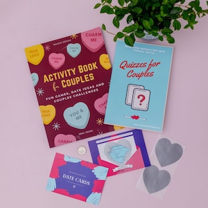 Conjunto de atividades para casais, presentes para casais, presente de aniversário para ele, data, noite, caixa de presente para casais, presentes de casamento, atividades para casais