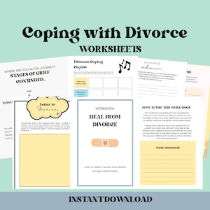 Divorce Workbook Coping with Divorce Worksheets Breakup Recovery Journal Counselling Tool for Divorcees Healing After a Divorce Separation