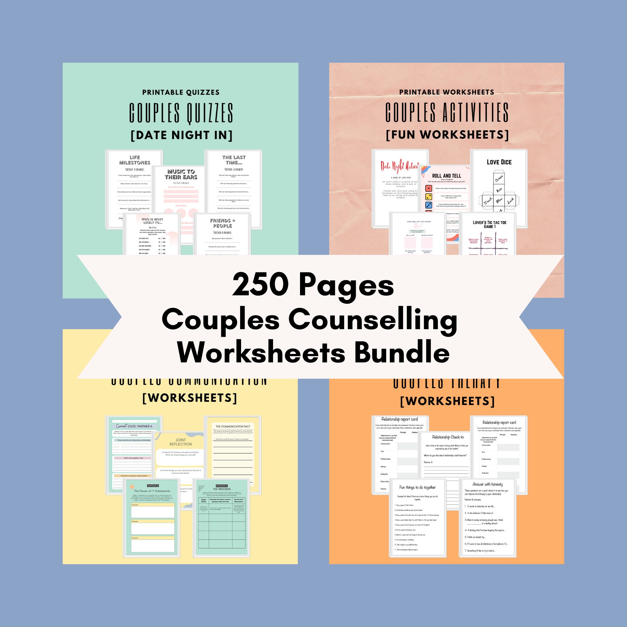 Couples Counselling Worksheets Bundle: Relationship Therapy ...