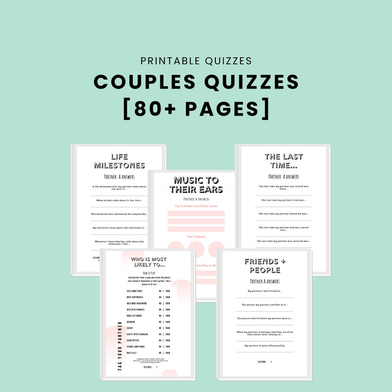 Couples Quizzes Activity Sheets Couple Games Date Night Ideas Couples Counselling Worksheets Couples Activity Sheets Marriage Counselling image 1