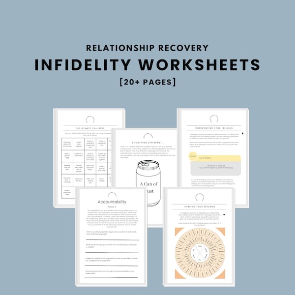 Infidelity Worksheets for Couples After the Affair Couples Counselling Tool Marriage Counsellor Aids Couples Therapy Worksheets