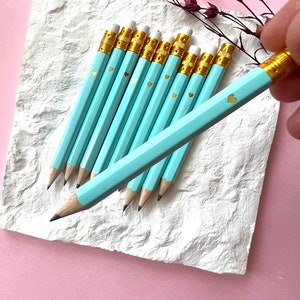 Mini Party Favour Pencils Mini Blue Pencils Golf Pencils Pastel Pencils Games Bridal Shower Pencils Baby Shower Game