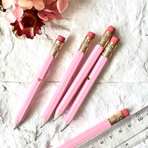 Mini Party Favour Pencils Mini Gold Pencils Pink Pencils White Pencils Small Pink Pencils Loot Games Bridal Shower Pencils Baby Shower Game