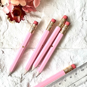 Mini matite per bomboniere, mini matite dorate, matite rosa, matite bianche, piccole matite rosa, giochi di bottino, matite per addio al nubilato, giochi per baby shower