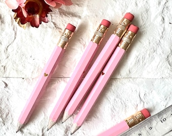 Mini Party Favour Pencils Mini Gold Pencils Pink Pencils White Pencils Small Pink Pencils Loot Games Bridal Shower Pencils Baby Shower Game