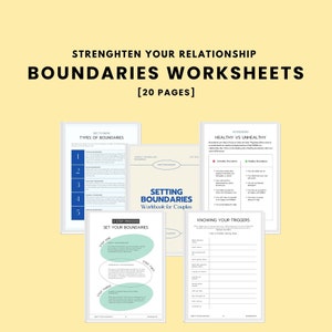 Setting Boundaries Worksheet for Couples Relationship Workbook Couples Counselling Tools for Marriage Therapy  Healthy Relationship Tools