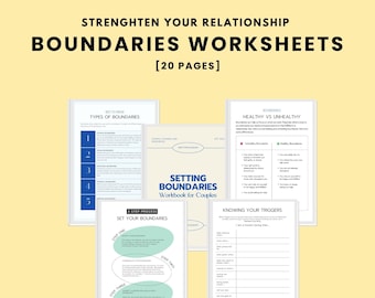 Hojas de trabajo sobre límites de pareja / Cuaderno de relaciones (Descarga digital)