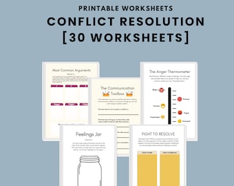 Couples Conflict Resolution Worksheets, Communication Toolkit (Digital Download)